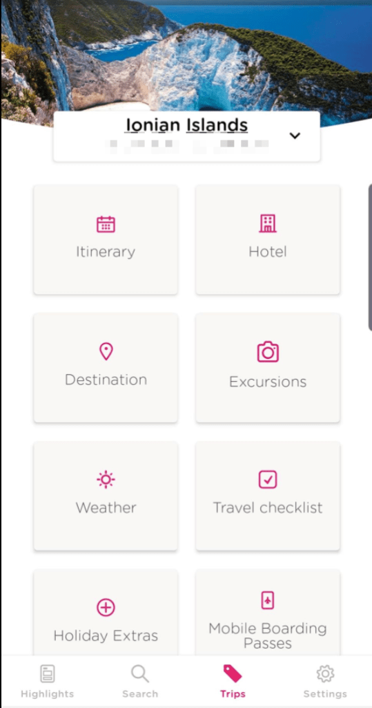 Travel app countdown