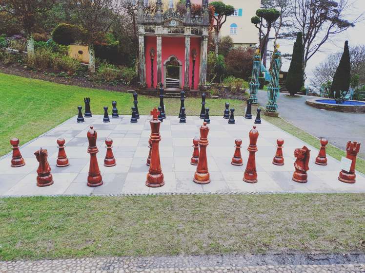 chess set at portmeirion