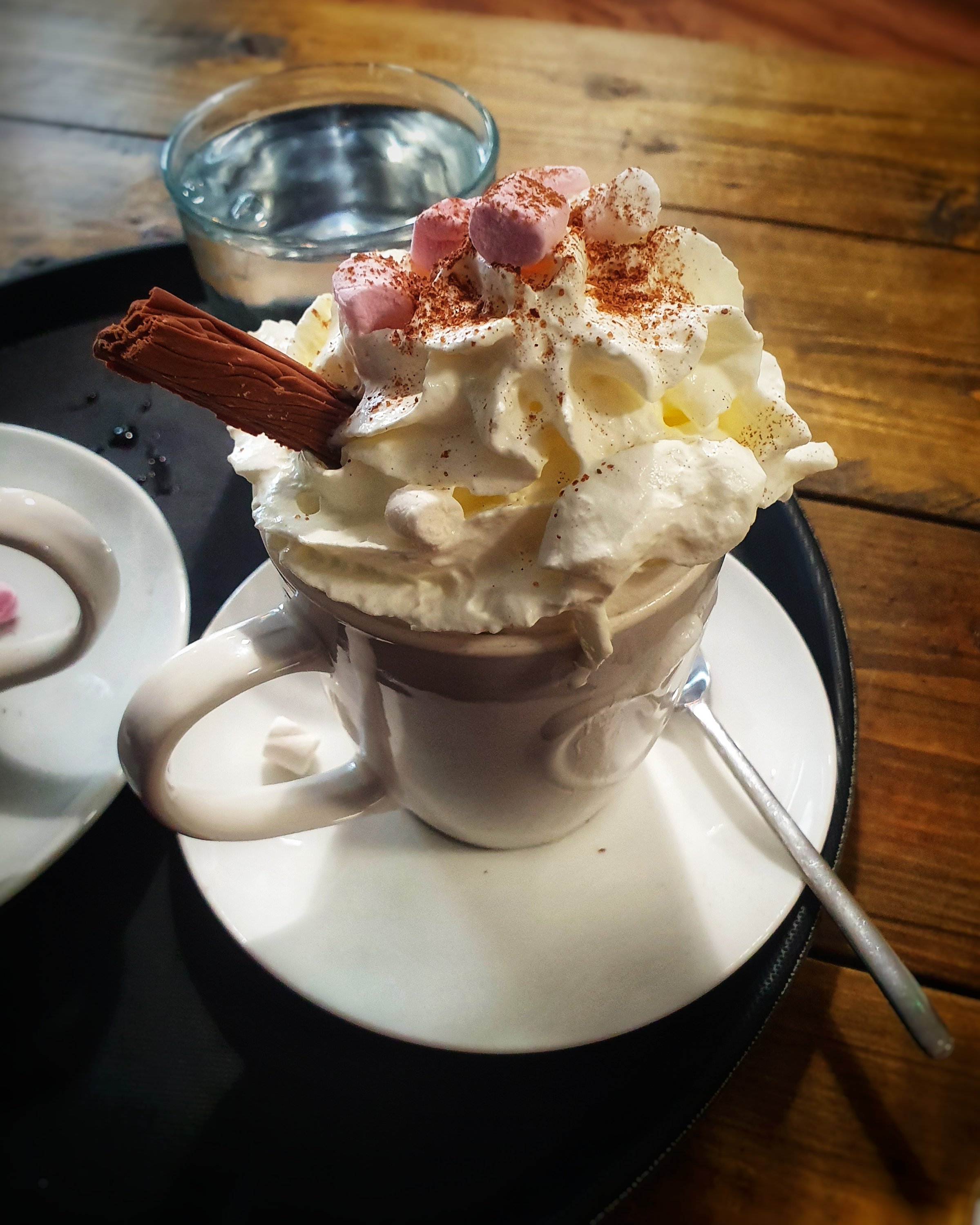 hot chocolate at the cat cafe stone