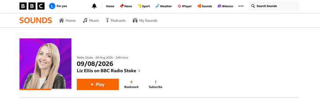 BBC Sounds - Liz Ellis & Laura Sargeant on BBC Radio Stoke 09/08/2026